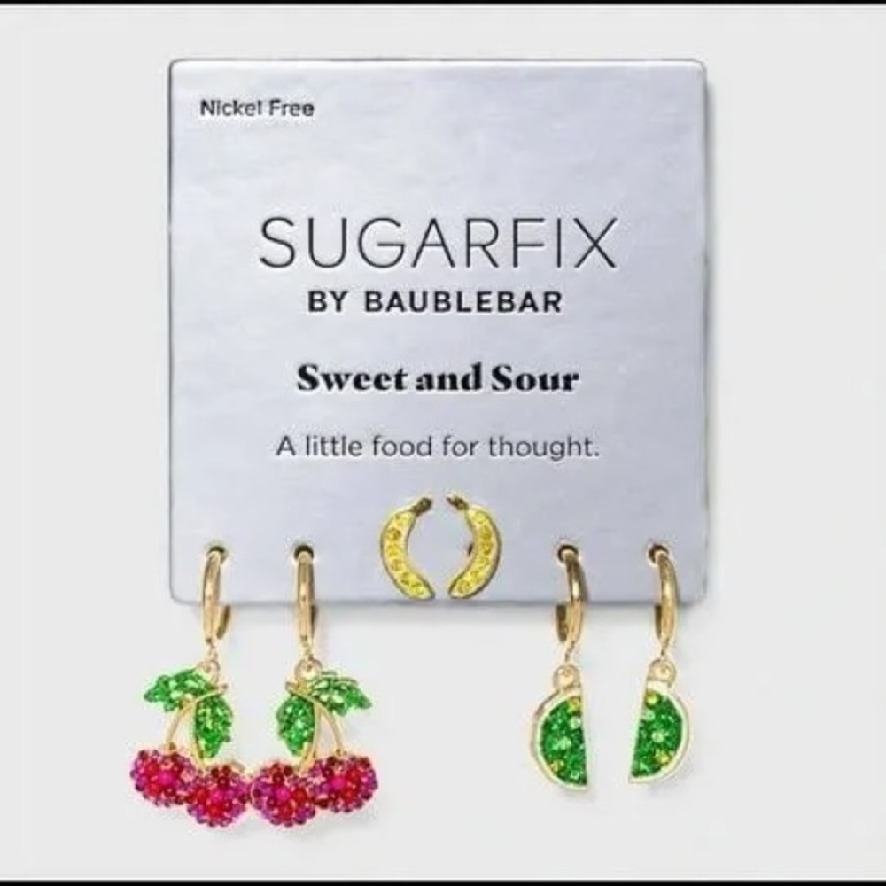 BaubleBar Sugarfix Cherry and Lime Earrings